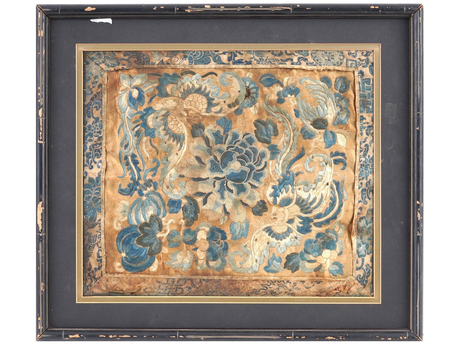 CHINESE HAND EMBROIDERED ON TEXTILE SCROLL ARTWORK (1 of 6)