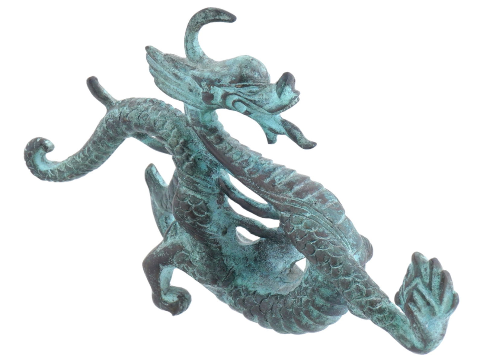 ANTIQUE CHINESE CAST BRONZE DRAGON FIGURE (1 of 8)