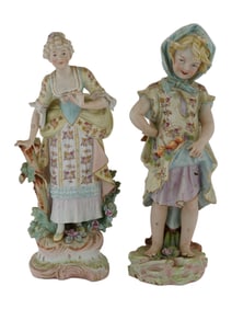 VINTAGE JAPANESE PORCELAIN FIGURINES MID 20TH C