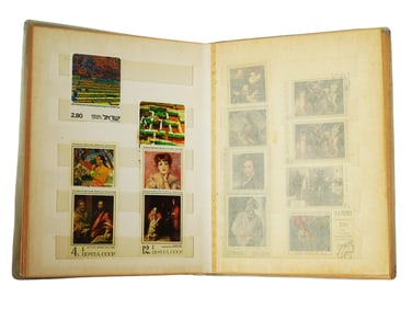 VINTAGE RUSSIAN STAMP ALBUM OF WORLDWIDE ART