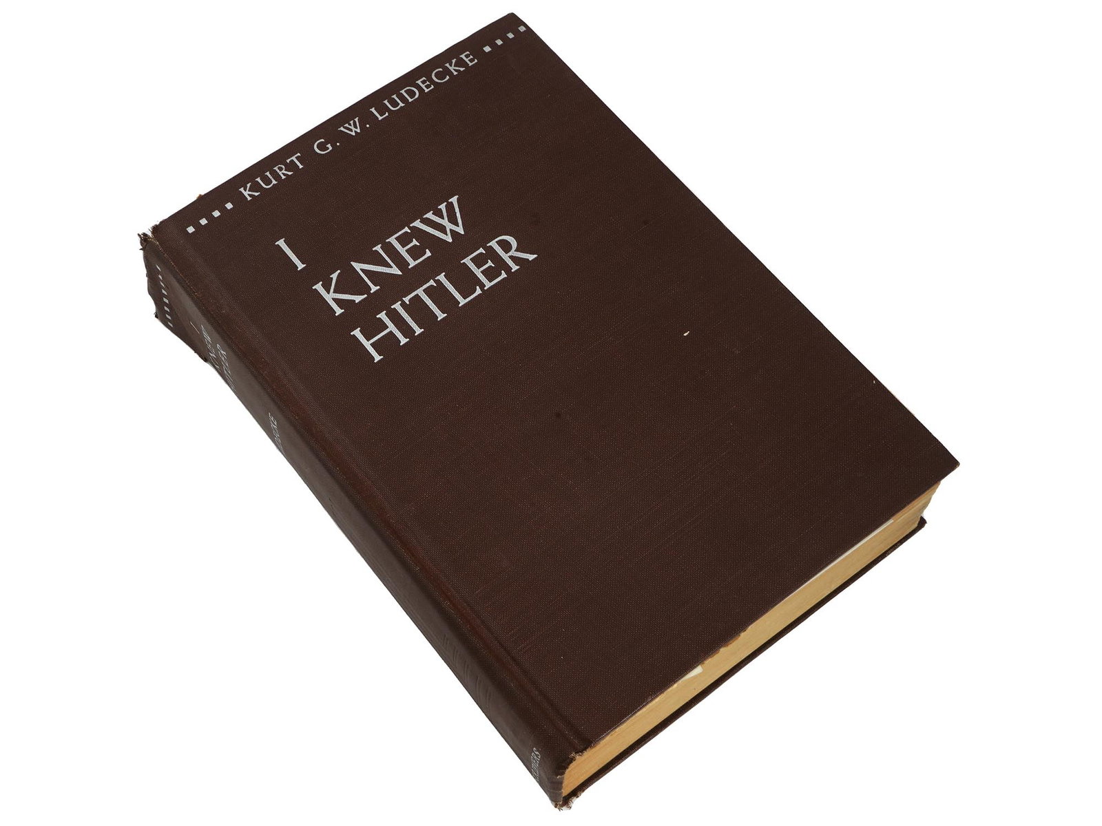 I KNEW HITLER BOOK BY KURT LUDECKE WITH LETTER: I Knew Hitler, The Story of a Nazi Who Escaped the Blood Purge by Kurt G.W. Ludecke. First Edition. Published by Charles Scribners Sons, NY, 1937. Hardcover. Signed by the first owner on the flyleaf. 