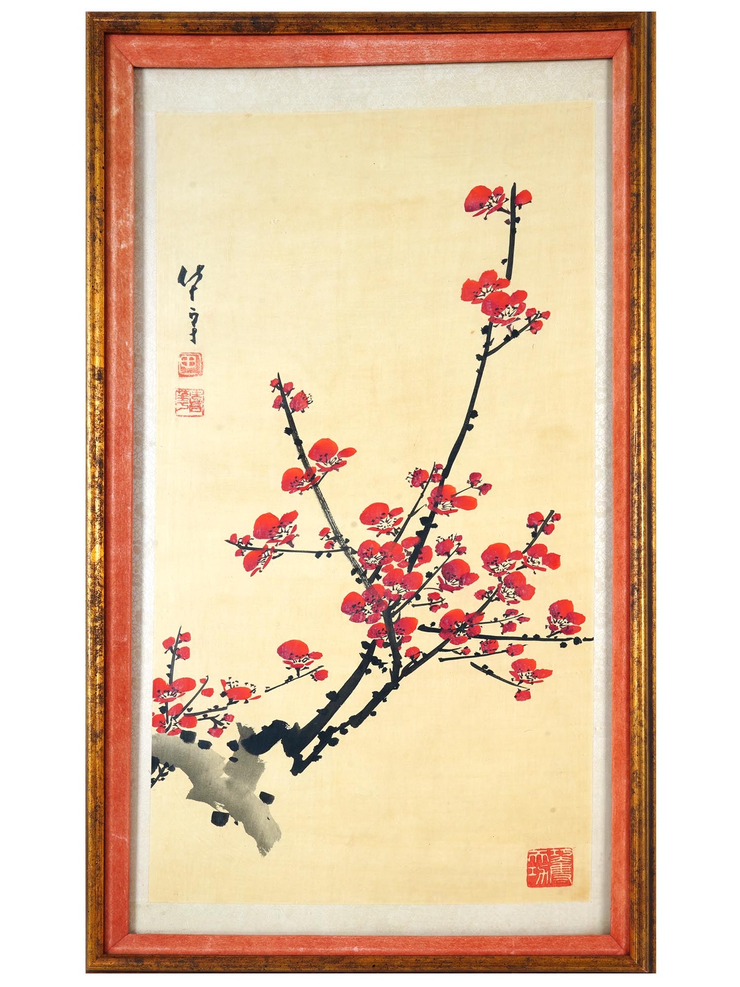 CHINESE INK AND WATERCOLOR PAINTING ON SILK SIGNED (1 of 5)