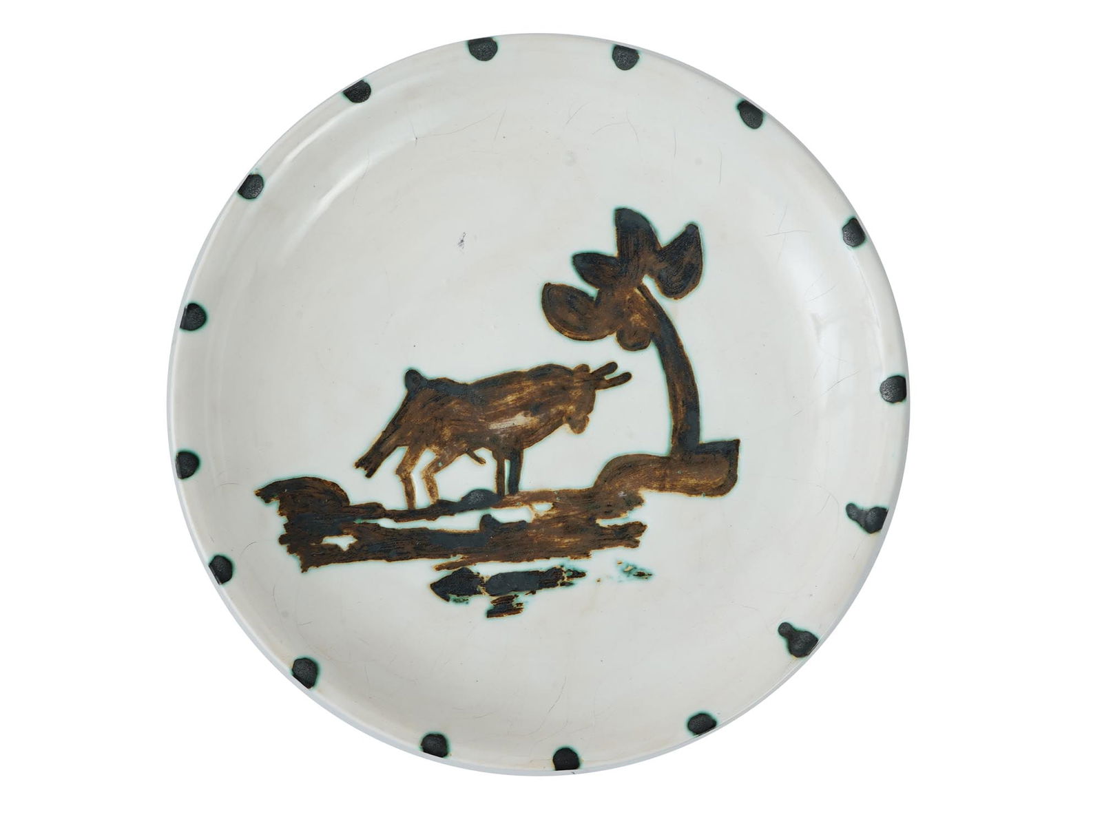 LTD PICASSO EDITION BULL GLAZE POTTERY CERAMIC PLATE (1 of 4)