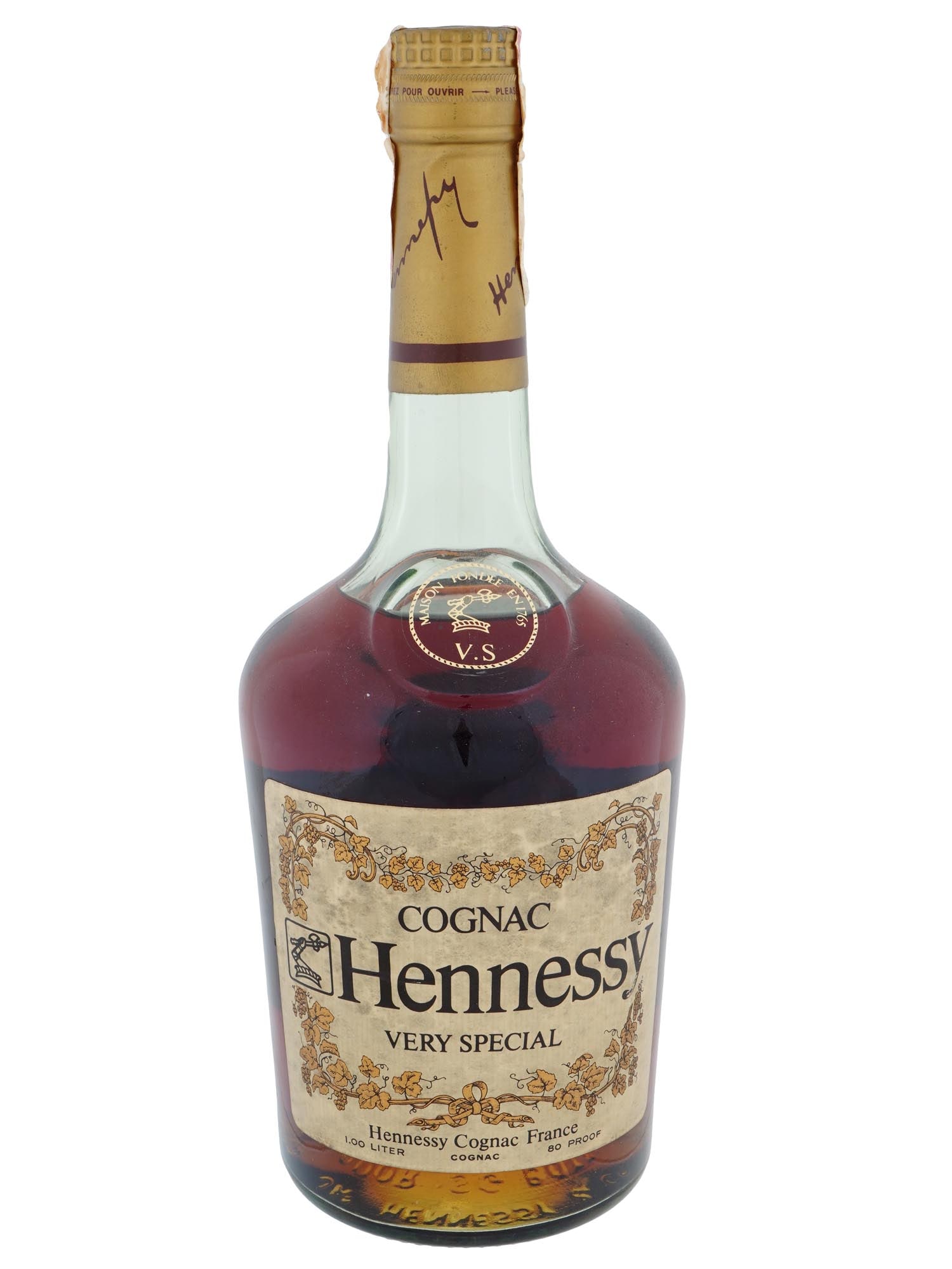 VINTAGE BOTTLE OF HENNESSY VERY SPECIAL COGNAC SEALED (1 of 6)