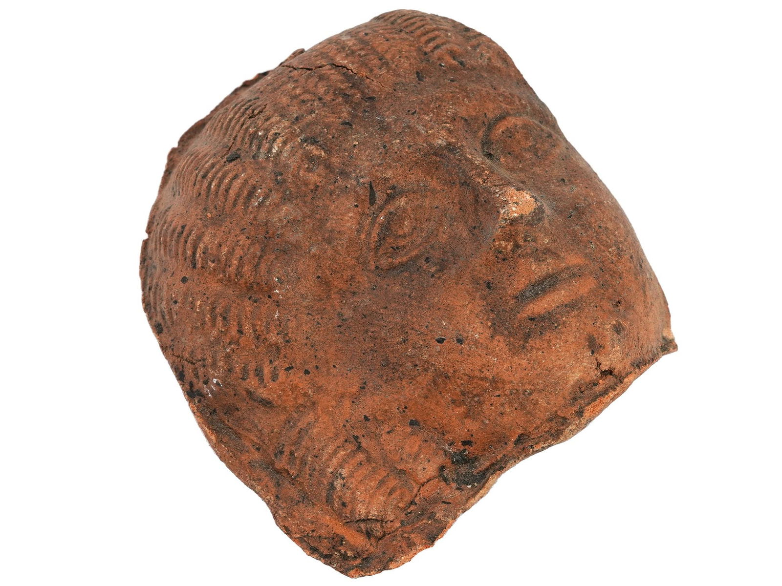 FRAGMENT OF AN ANCIENT ROMAN TERRACOTTA MASK (1 of 6)