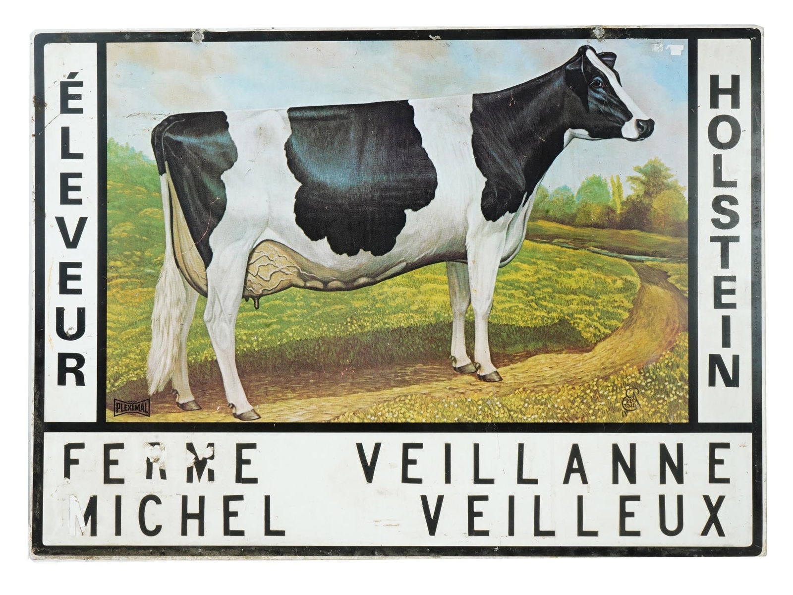 GERMAN DOUBLE SIDED COW FARM HOLSTEIN SIGN (1 of 6)