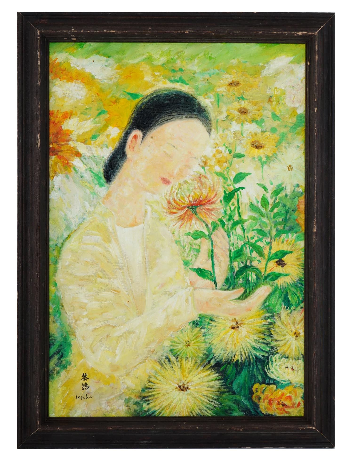ATTR TO LE PHO VIETNAMESE PORTRAIT OIL PAINTING (1 of 4)