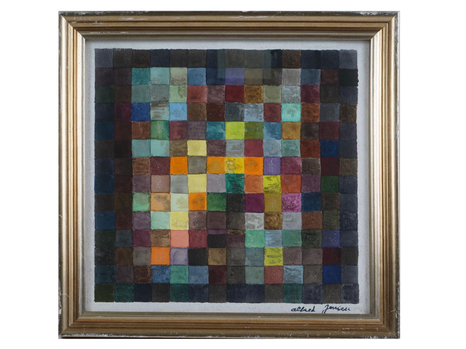 ATTR TO ALFRED JENSEN ABSTRACT WATERCOLOR PAINTING (1 of 4)