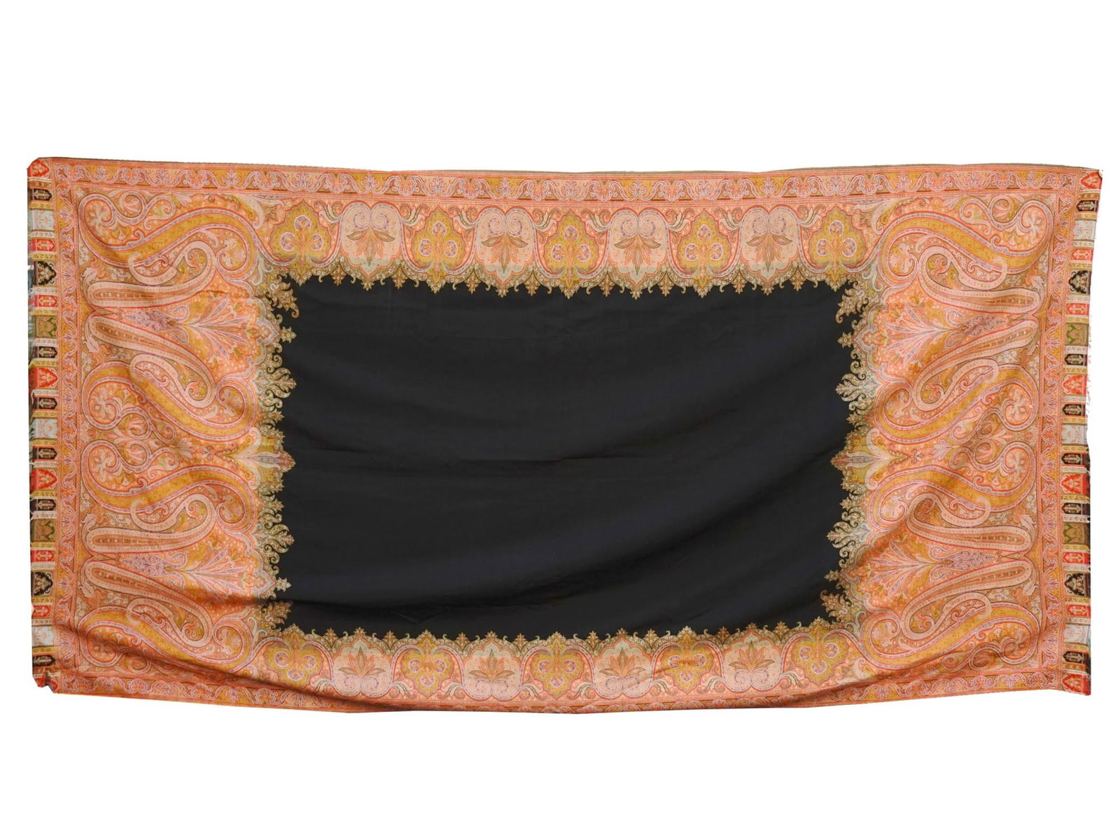 ANTIQUE 19TH C BRITISH VICTORIAN PAISLEY WOOL SHAWL (1 of 11)