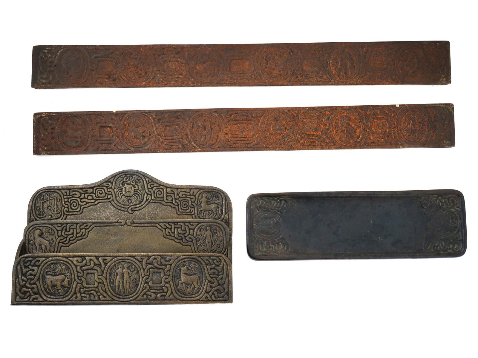 ANTIQUE AMERICAN TIFFANY STUDIOS ZODIAC BRONZE ITEMS (1 of 7)