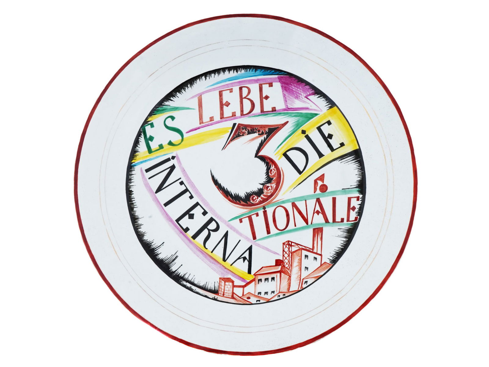 RUSSIAN SOVIET PROPAGANDA PORCELAIN PLATE (1 of 4)