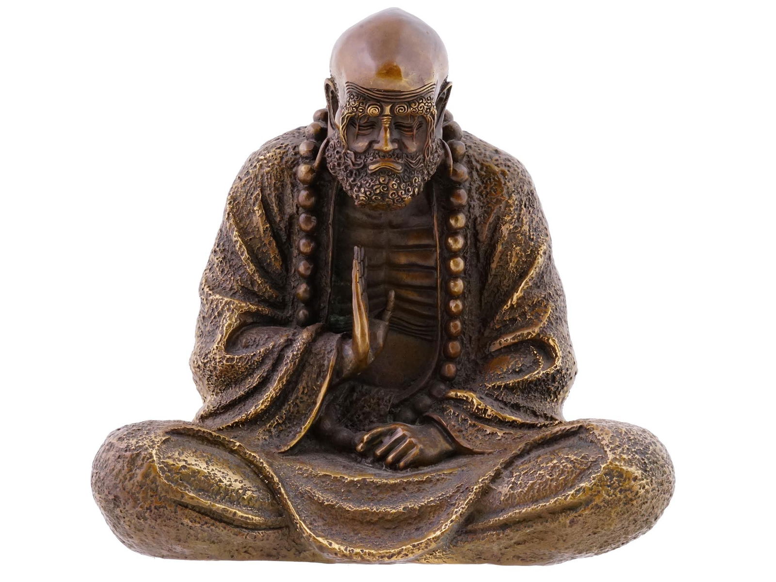 CHINESE BRONZE FIGURE OF ARHAT DAMO BODHIDHARMA (1 of 11)