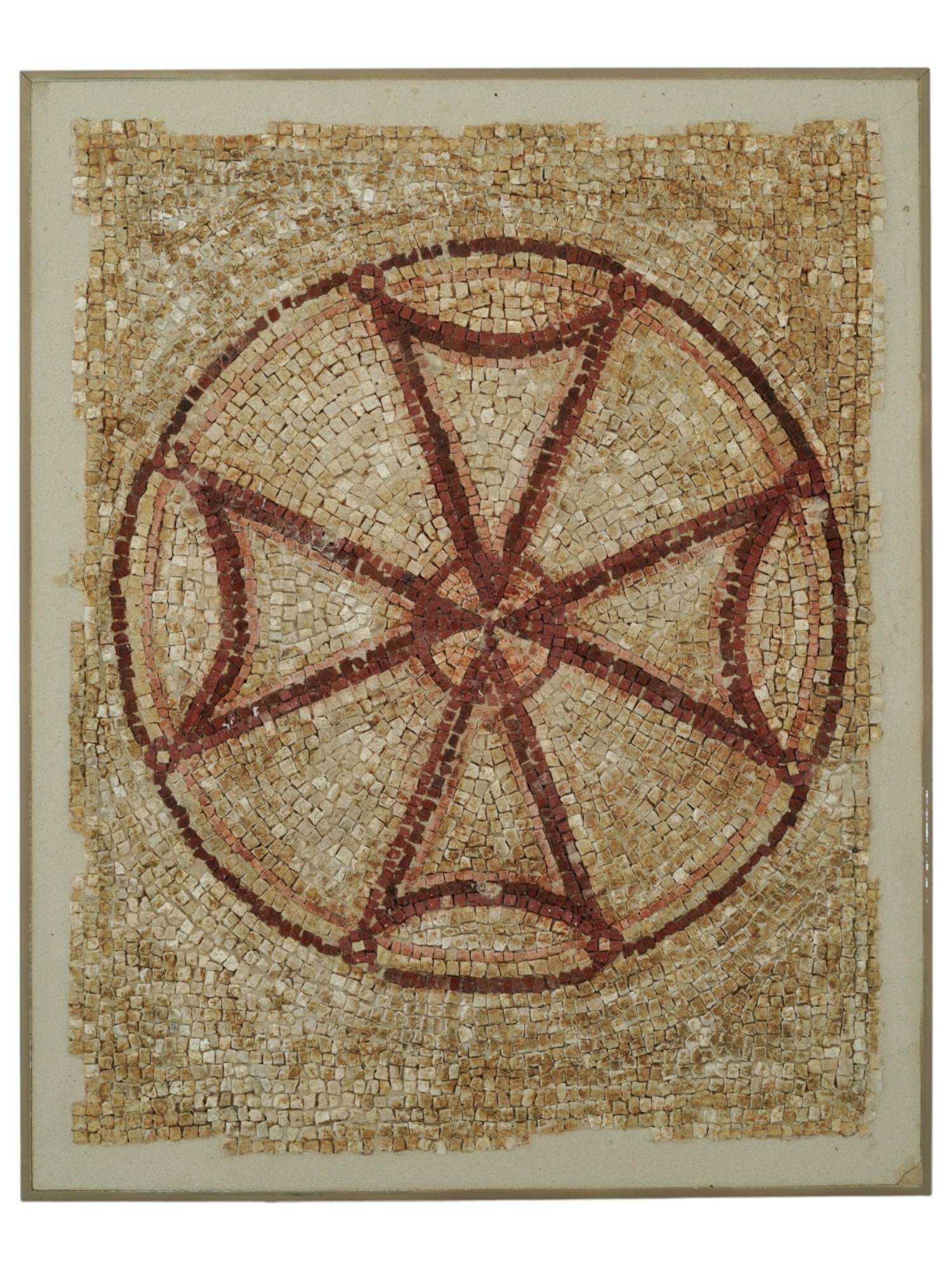 ANCIENT BYZANTINE EMPIRE SUPERB STONE MOSAIC OF CROSS (1 of 5)