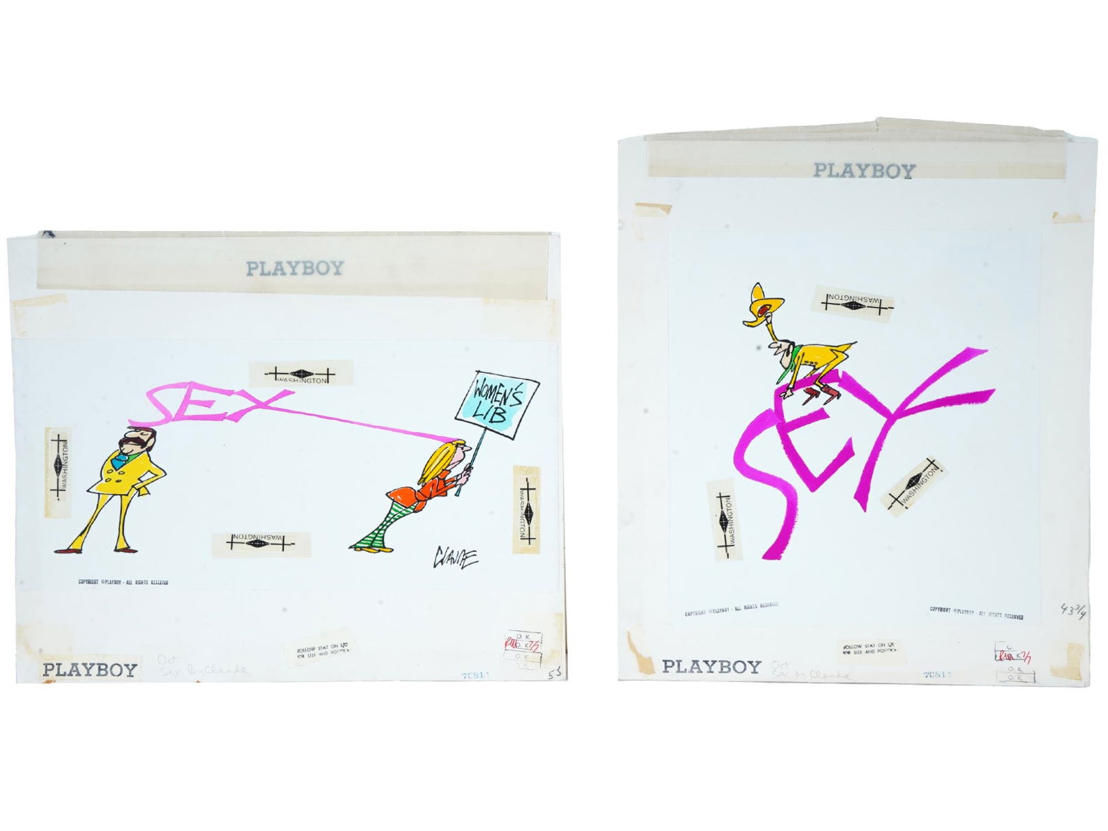 1971 PLAYBOY MAGAZINE CARTOONS BY CLAUDE SMITH (1 of 12)