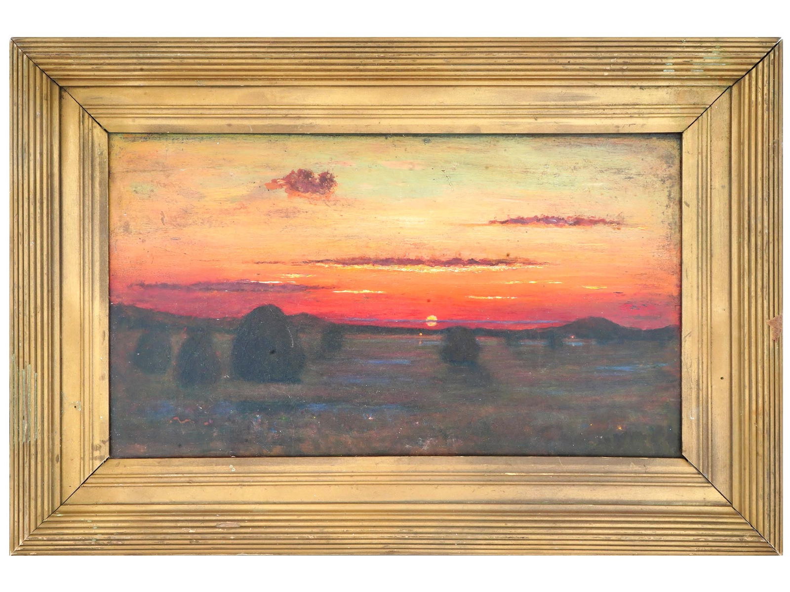 ANTIQUE 19TH C AMERICAN SCHOOL LANDSCAPE PAINTING (1 of 5)