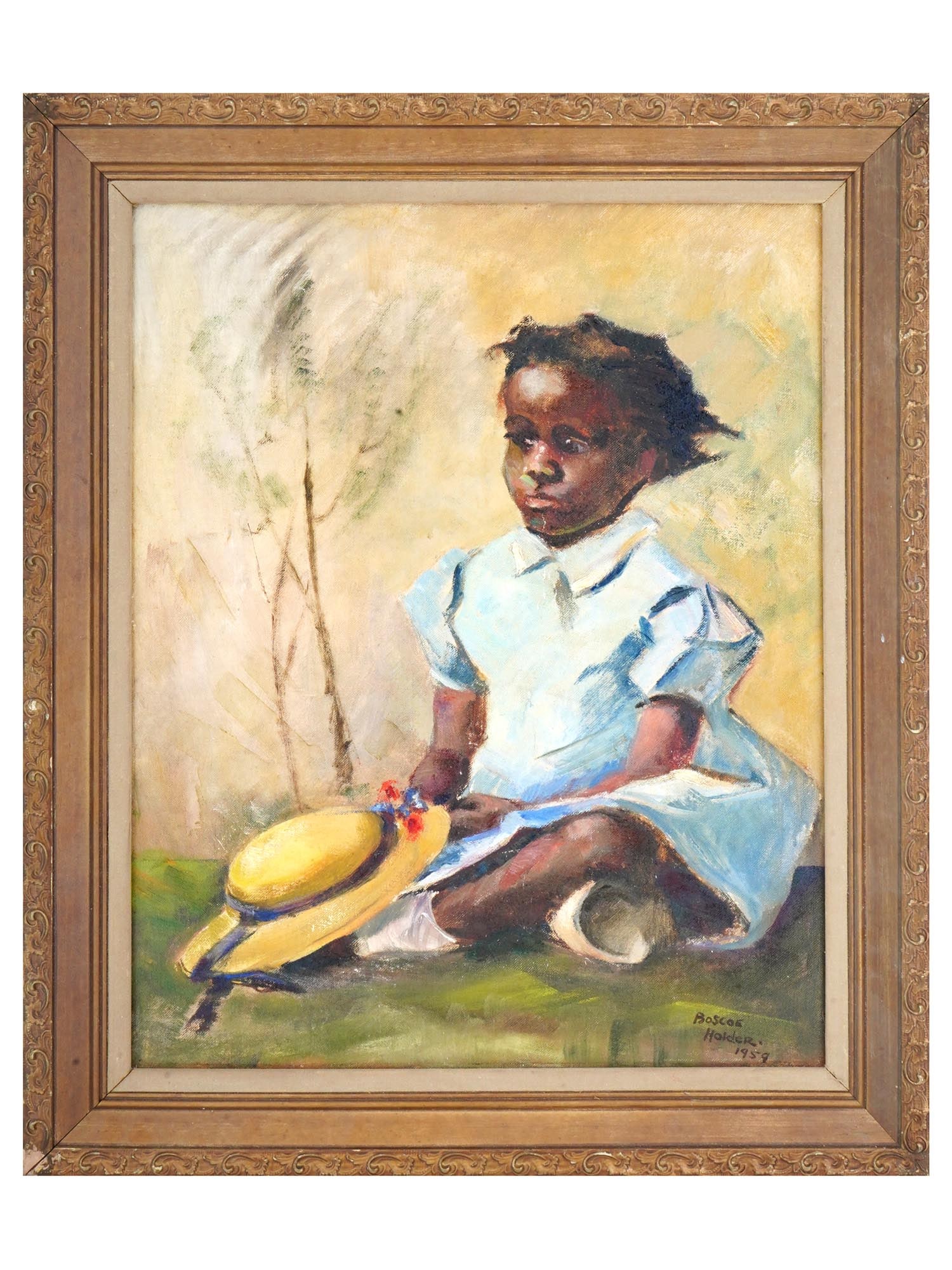 1959 CHILD PORTRAIT OIL PAINTING BY BOSCOE HOLDER (1 of 4)