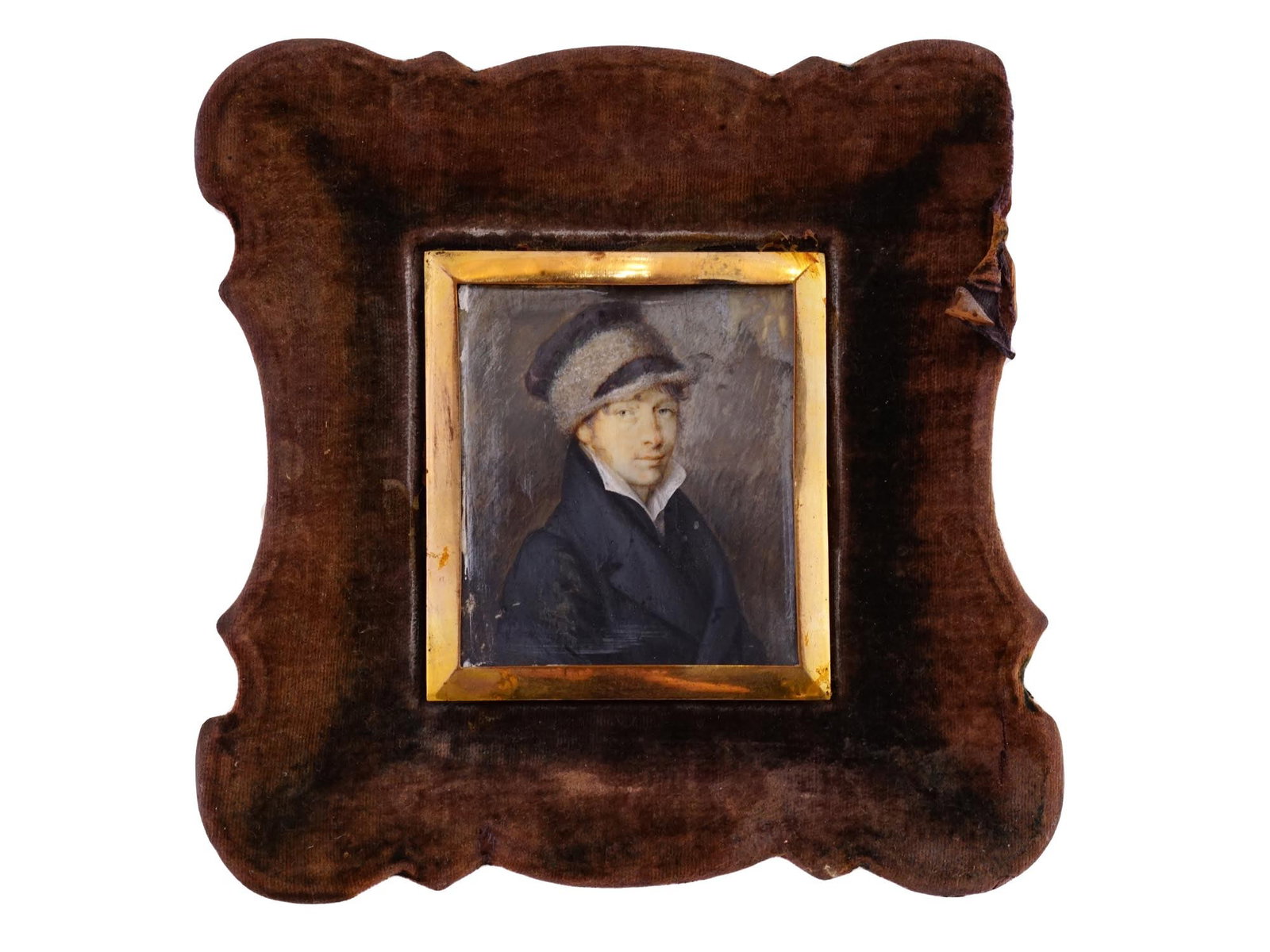 ANTIQUE 19TH C MINIATURE PAINTING MALE PORTRAIT (1 of 5)