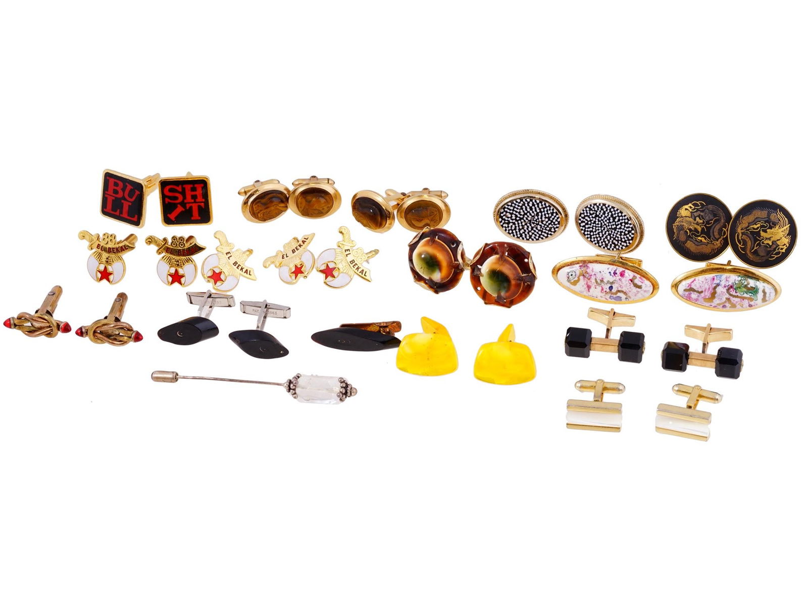 COLLECTION OF ASSORTED MENS COSTUME JEWELRY CUFF LINKS (1 of 6)