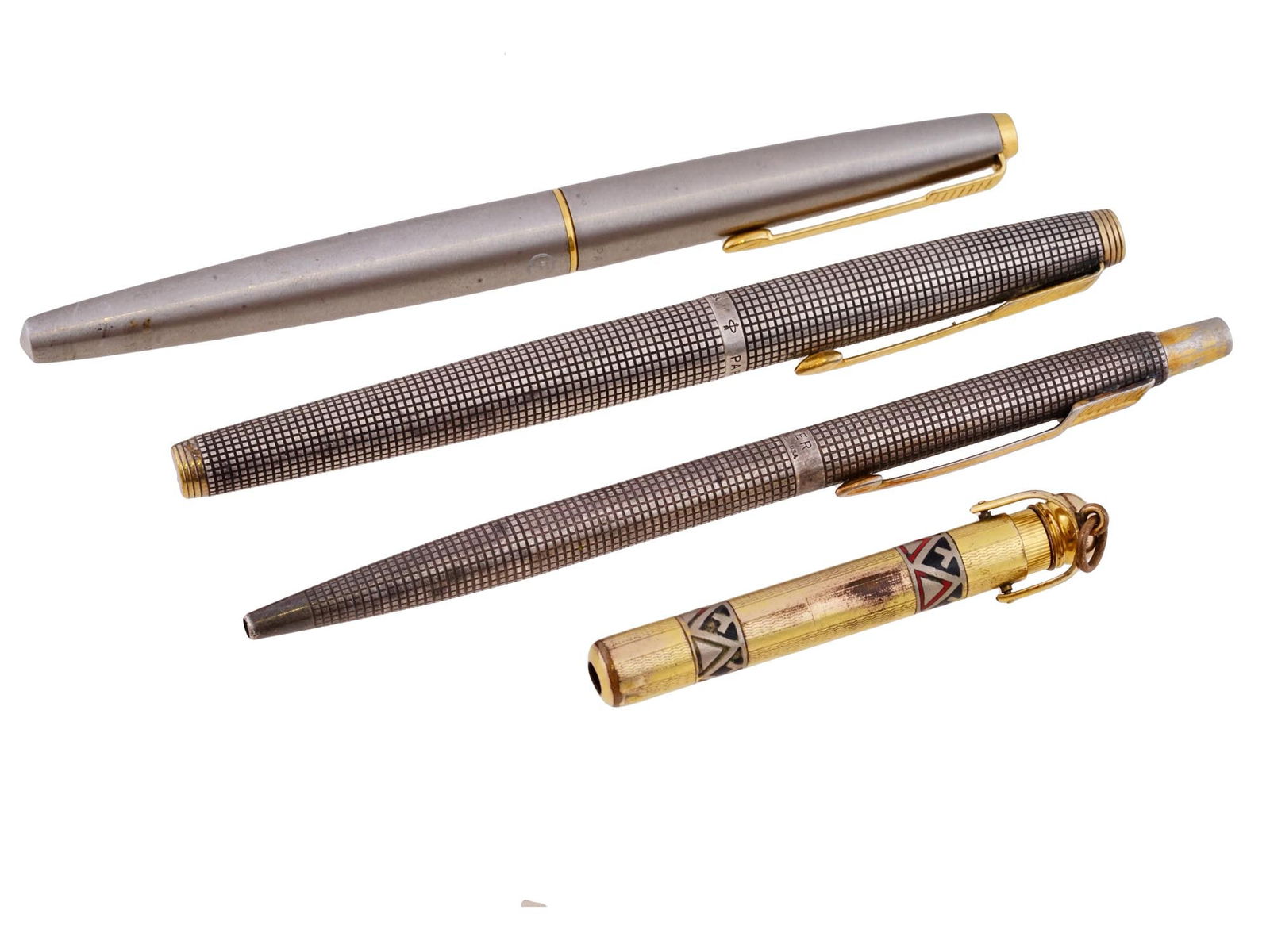 PARKER STERLING SILVER FOUNTAIN AND BALLPOINT PENS (1 of 10)