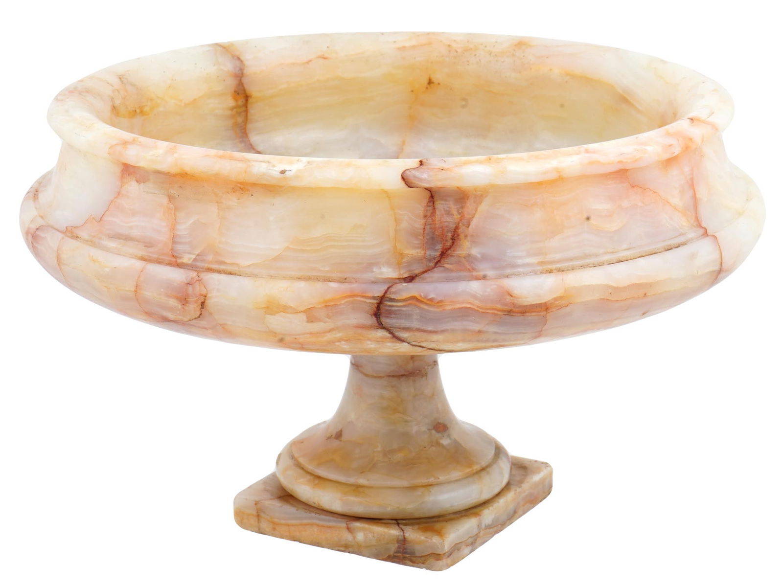 19TH CEN ANTIQUE EUROPEAN ONYX FOOTED FRUIT BOWL (1 of 6)