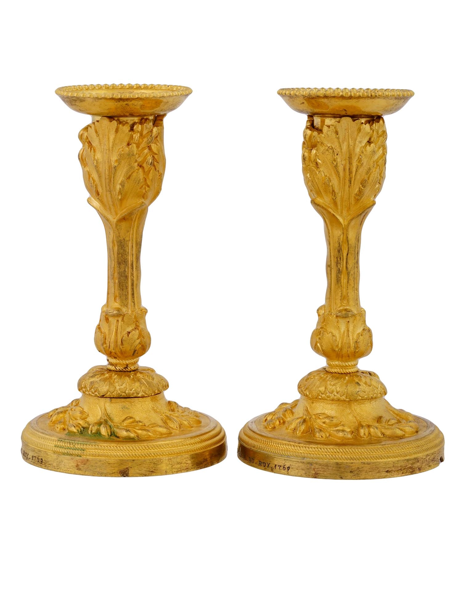 ANTIQUE LOUIS XV ORMOLU CANDLESTICKS SIGNED P GOUTHIERE (1 of 8)