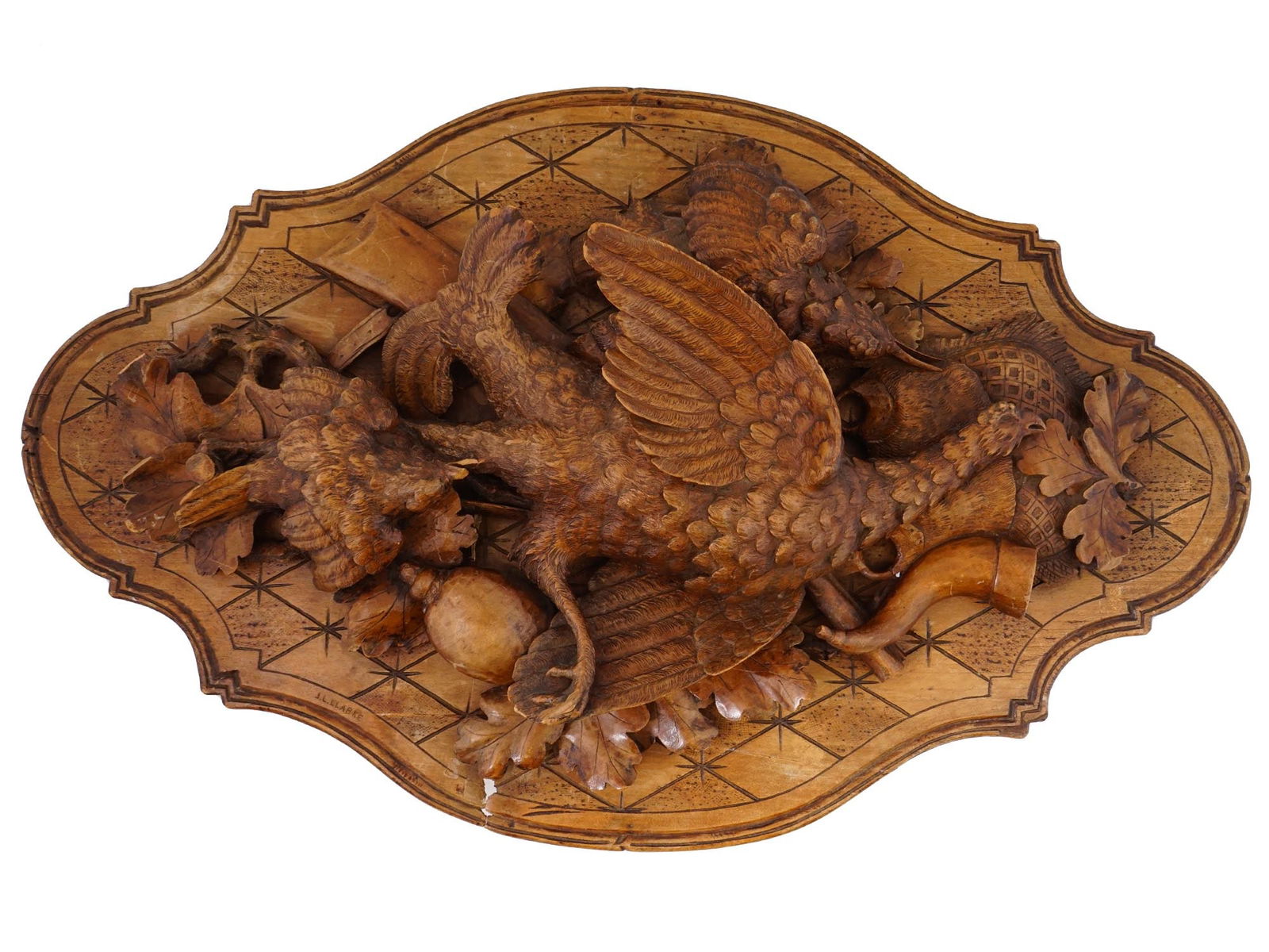 HAND CARVED SCULPTURAL PLAQUE BY JOHN LOUIS CLARKE (1 of 11)