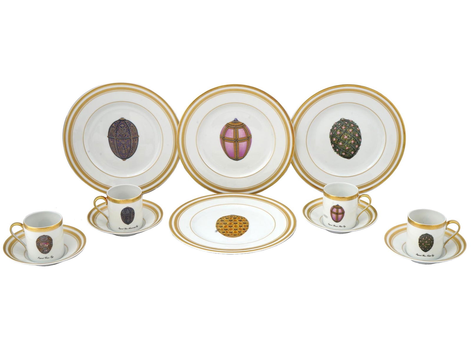 FABERGE LIMOGES FRANCE EGG PORCELAIN TABLE WARES SET (1 of 10)
