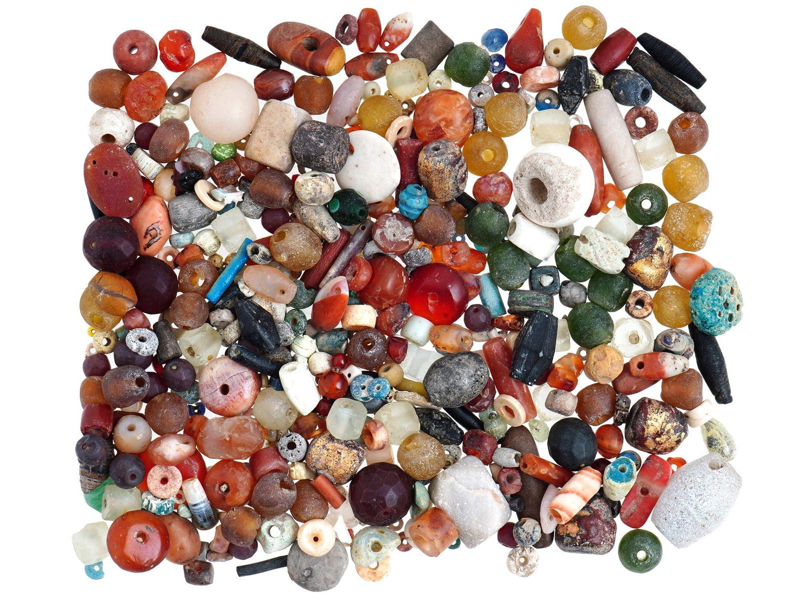 COLLECTION OF ANCIENT GLASS AND STONE BEADS (1 of 3)