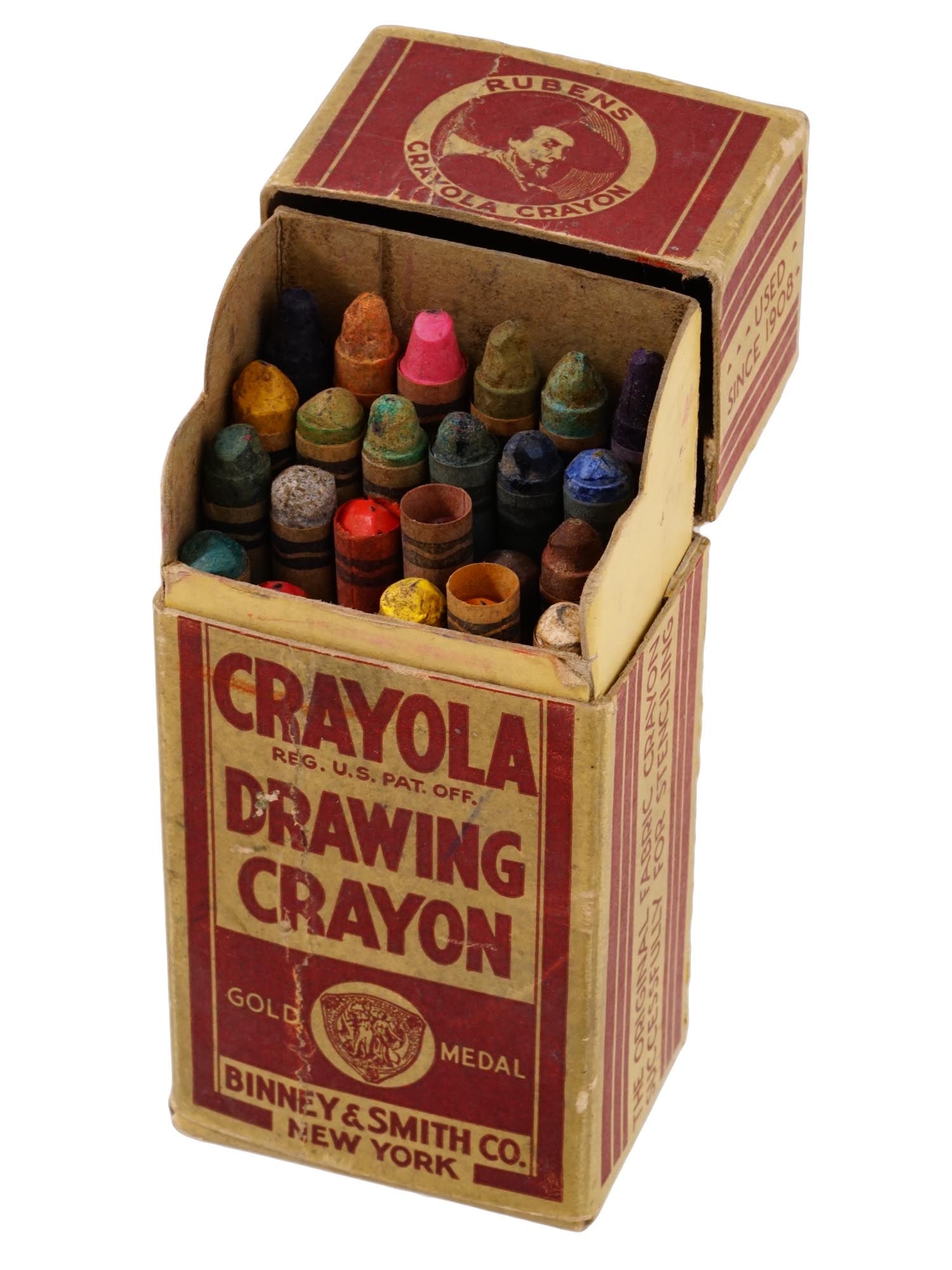 ANTIQUE ORIGINAL 1930S RUBENS CRAYOLA BOX FULL SET (1 of 9)