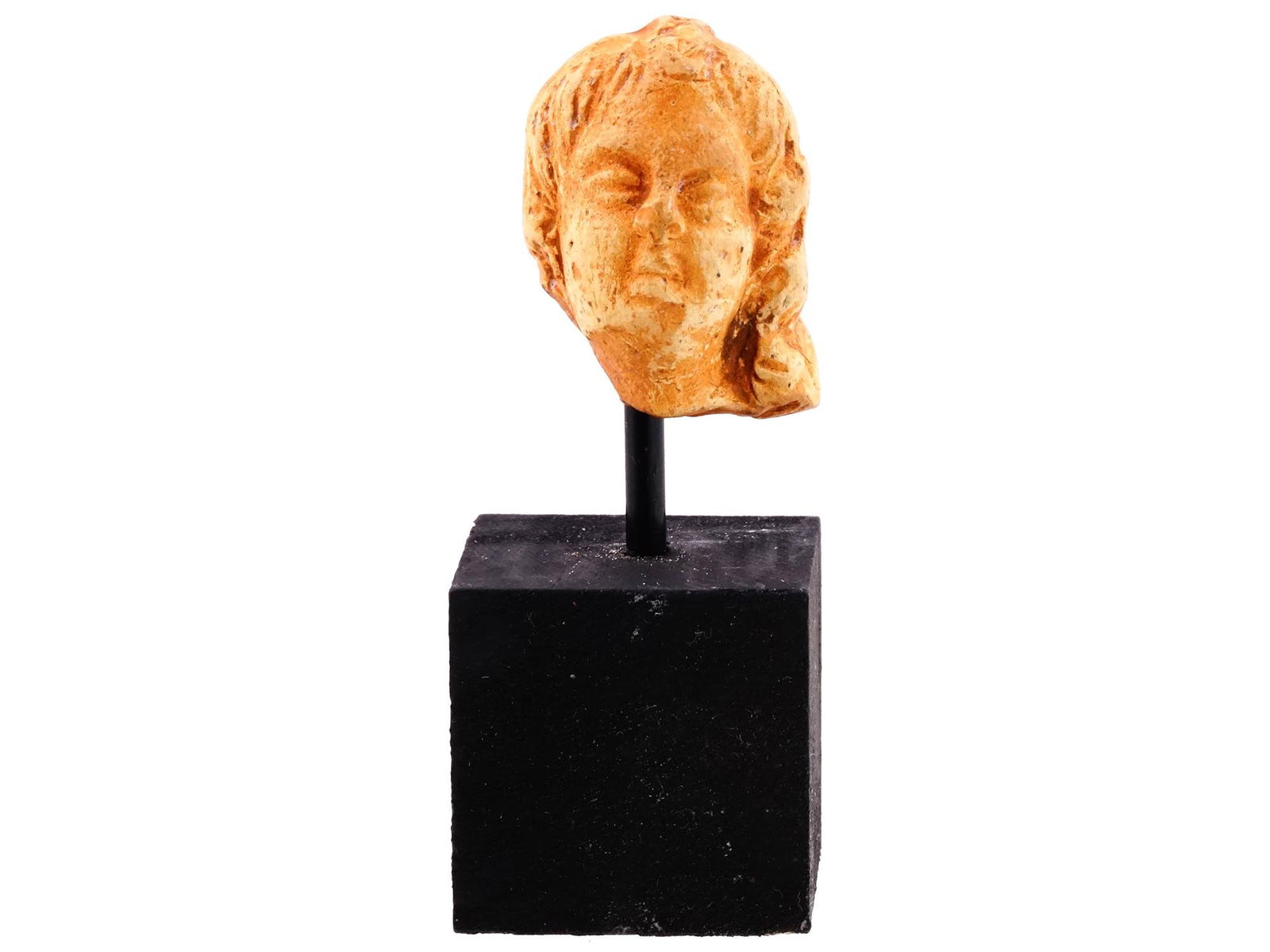 ANCIENT GRECO ROMAN HELLENISTIC TANAGRA HEAD SCULPTURE (1 of 8)