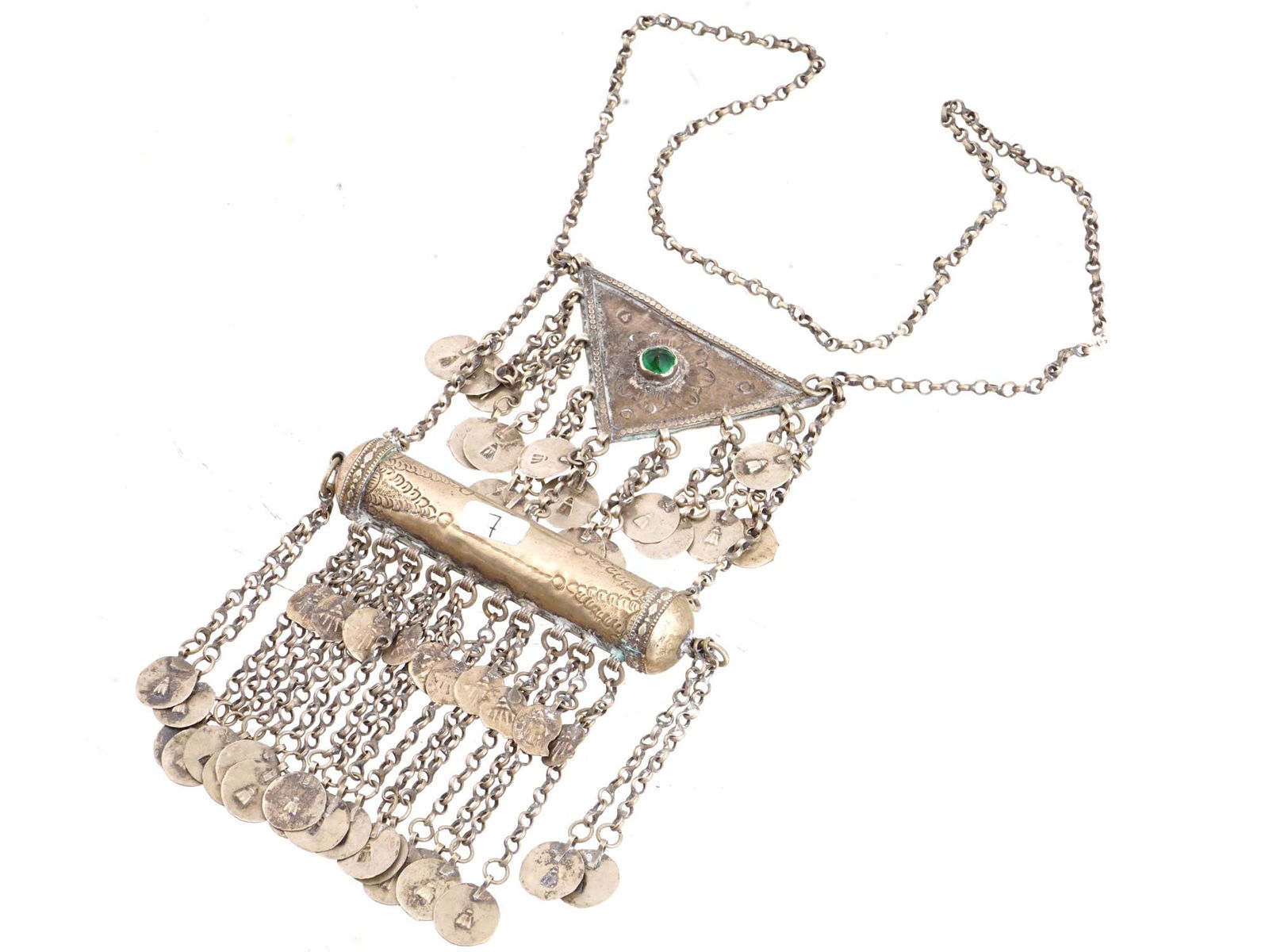 ANTIQUE ETHNIC LATE OTTOMAN SILVER NECKLACE (1 of 8)