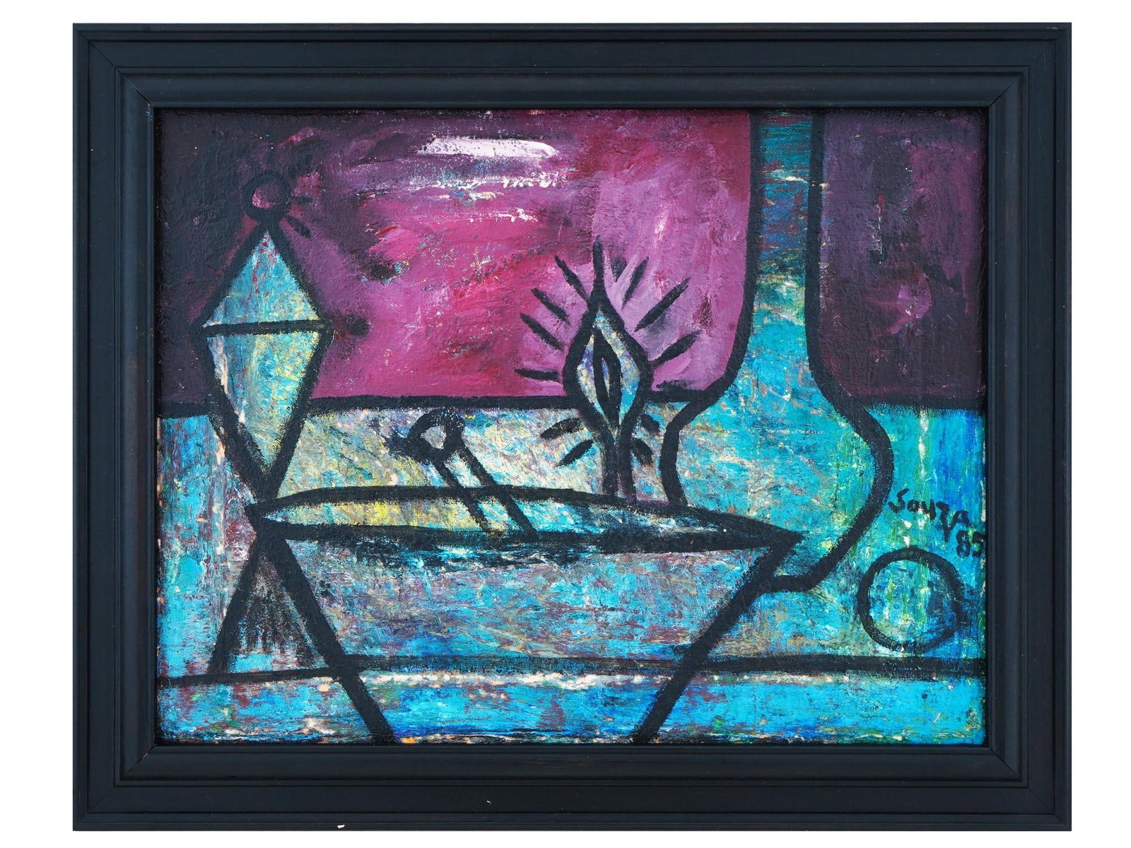 INDIAN OIL PAINTING BY FRANCIS NEWTON SOUZA 1985 (1 of 5)