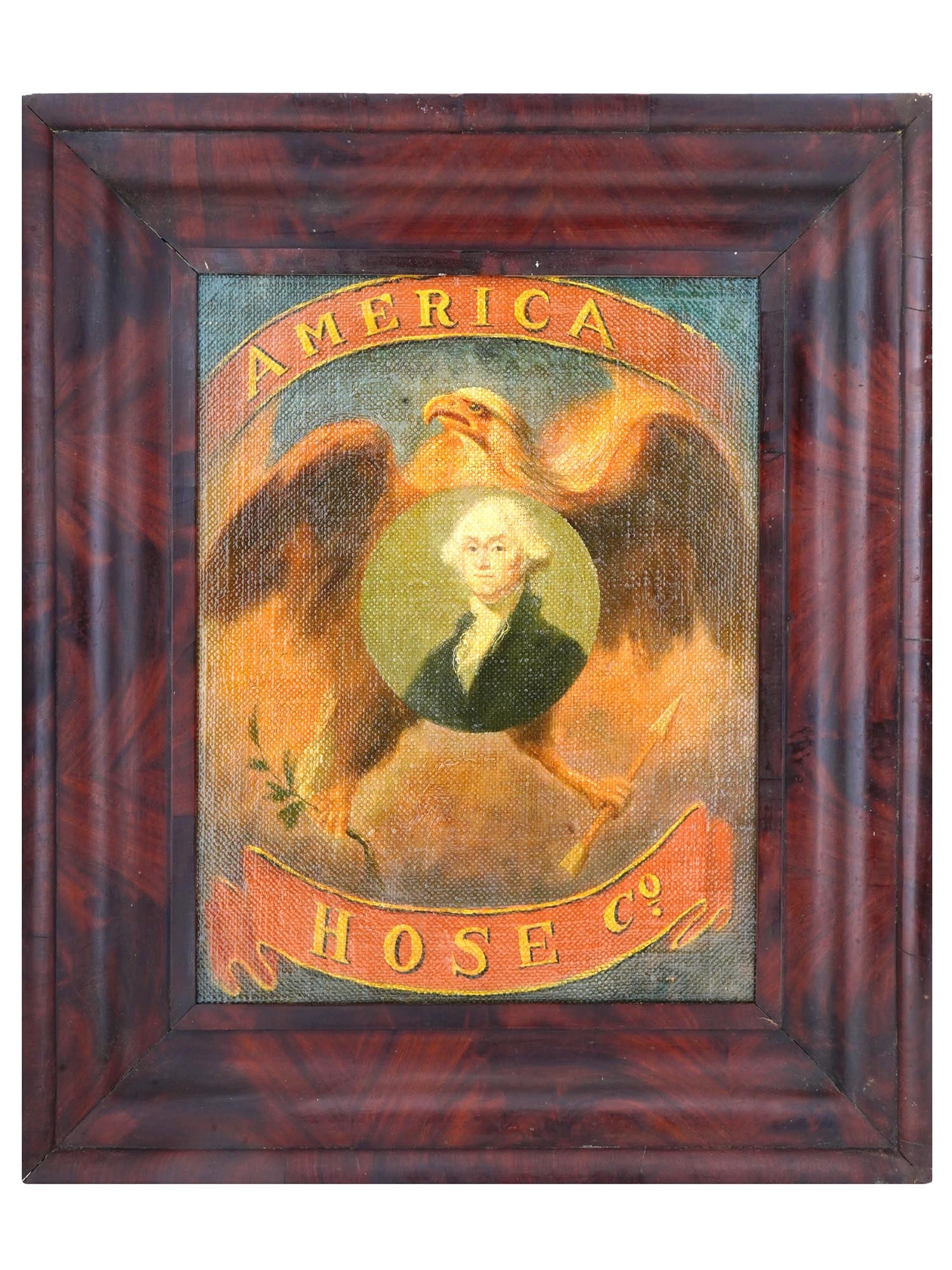 AMERICAN FIREMAN STATION INSIGNIA OIL PAINTING (1 of 4)