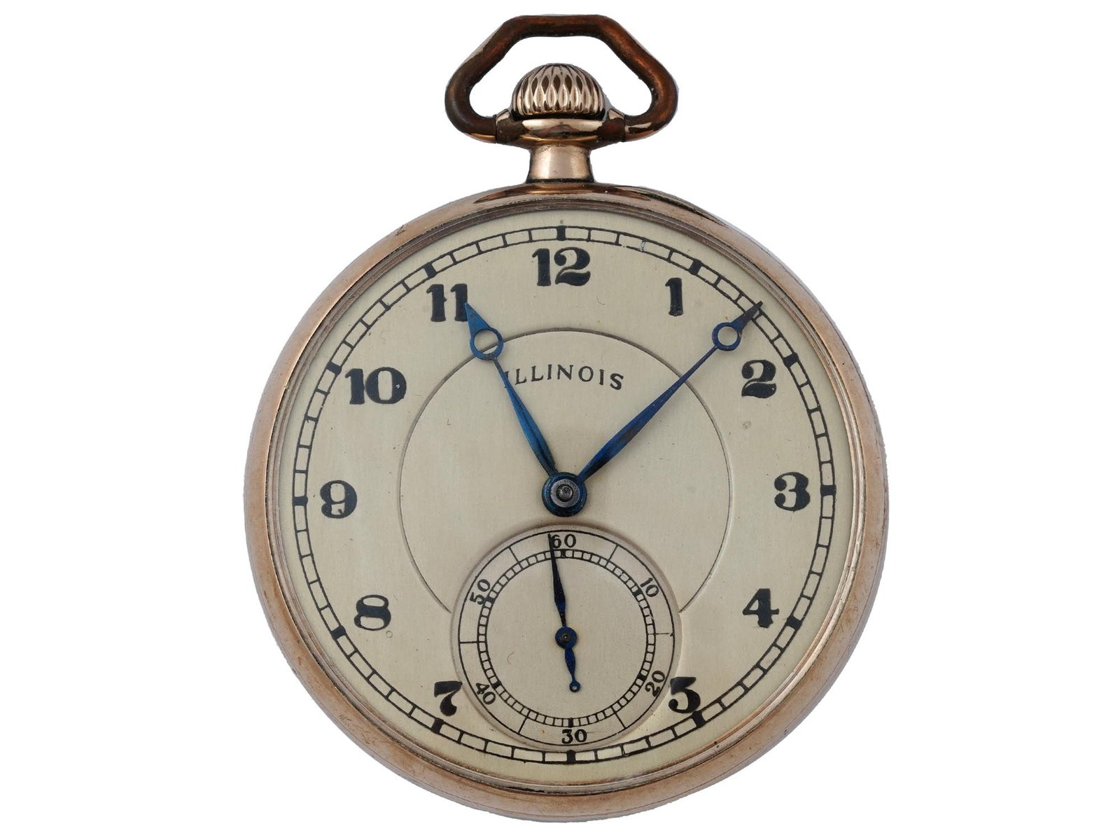 ILLINOIS AUTOCRAT GILT OPEN FACE POCKET WATCH (1 of 5)