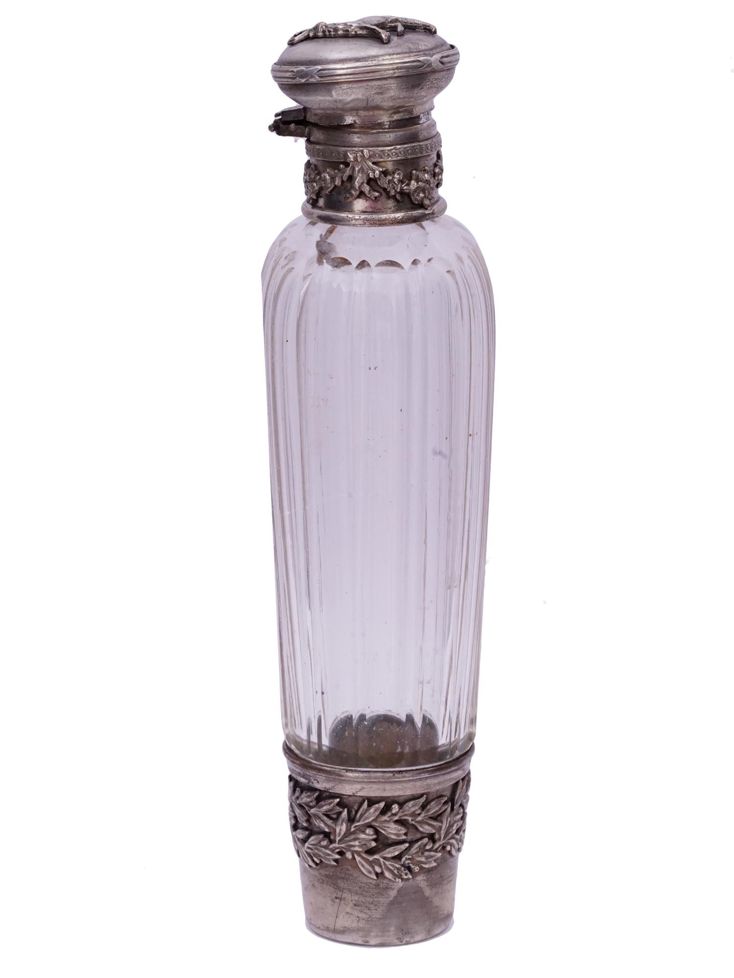 ANTIQUE DECORATED GLASS BOTTLE W DEER ON THE LID (1 of 7)