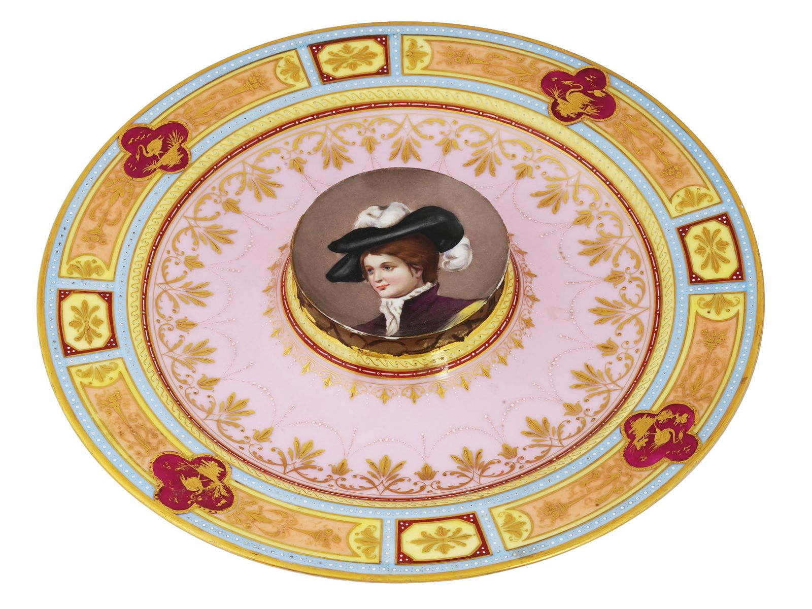 ANTIQUE ROYAL VIENNA PORCELAIN PORTRAIT PLATE (1 of 7)