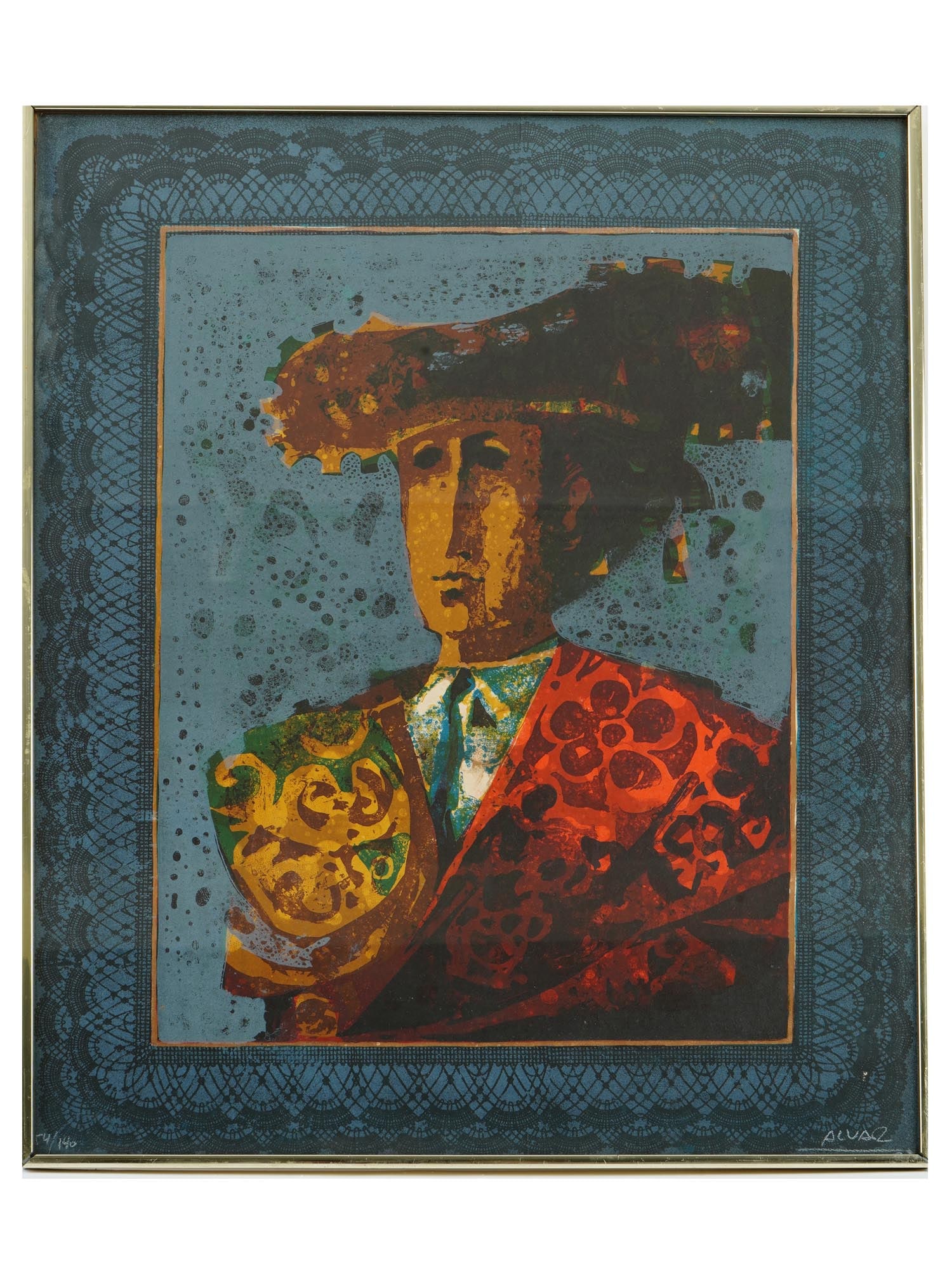 ALVAR SUNOL COLOR LITHOGRAPH OF TOREADOR PORTRAIT (1 of 6)