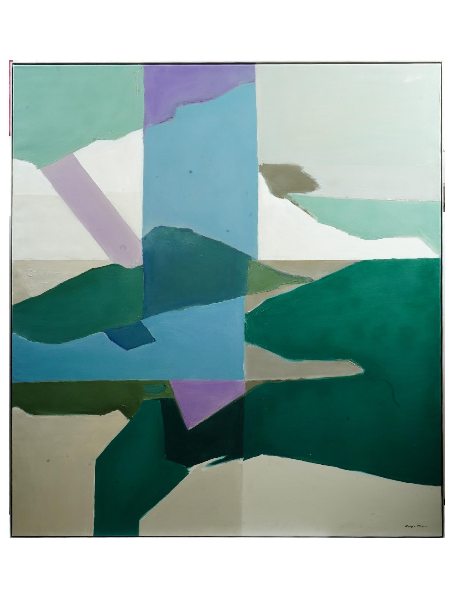 ATTR TO KENZO OKADA ABSTRACT JAPANESE OIL PAINTING (1 of 4)