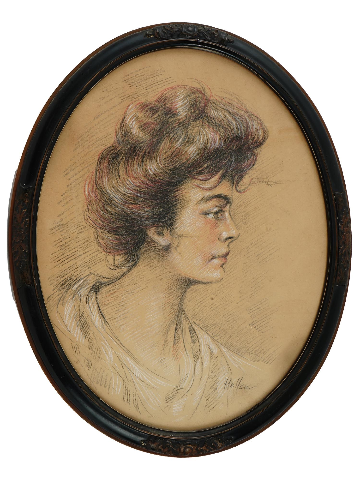 FRENCH MIXED MEDIA PAINTING BY PAUL CESAR HELLEU (1 of 4)