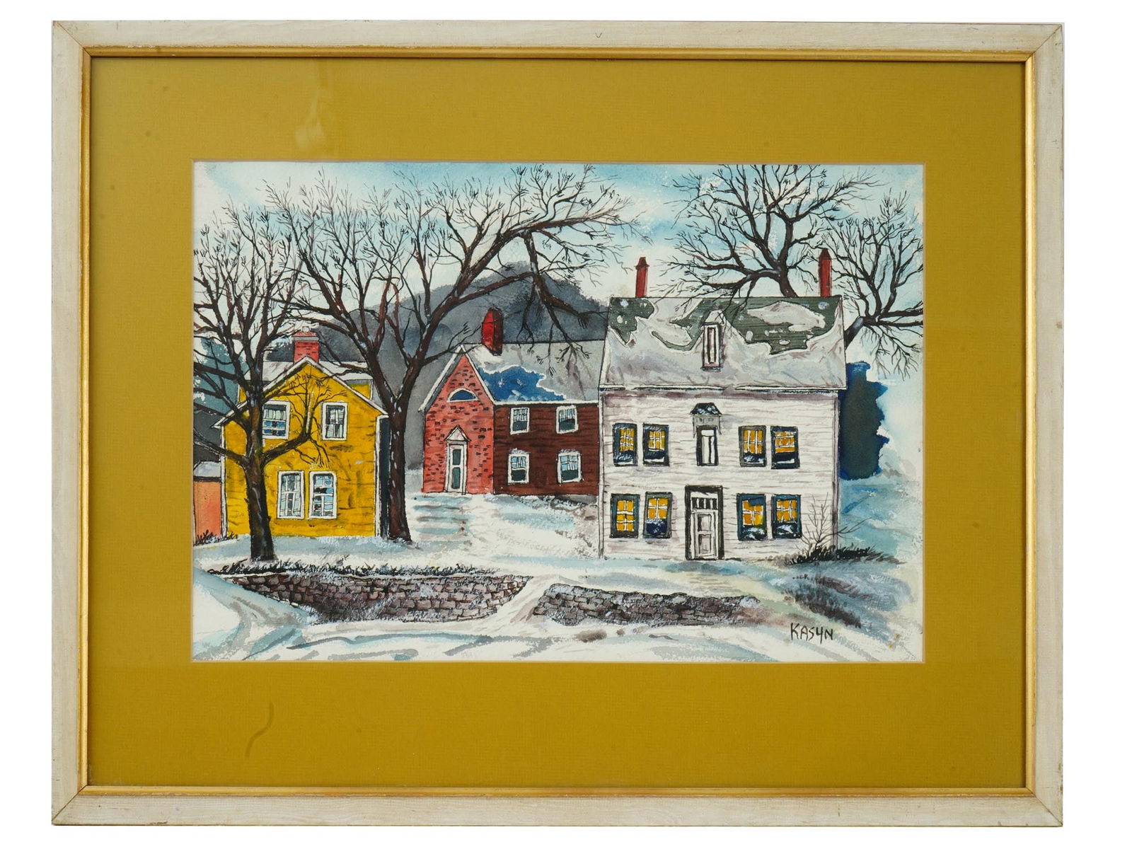 CANADIAN WINTER WATERCOLOR PAINTING BY JOHN KASYN (1 of 5)