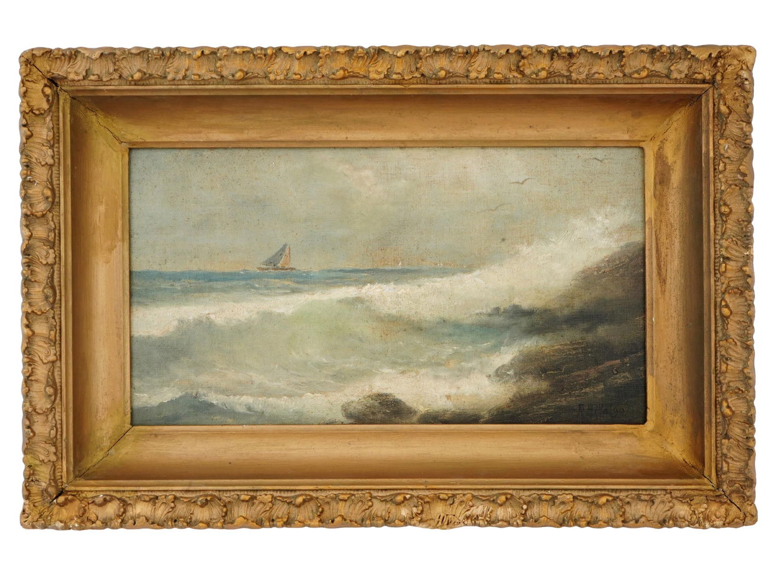 FELIX HIDALGO ANTIQUE SEASCAPE OIL PAINTING (1 of 4)