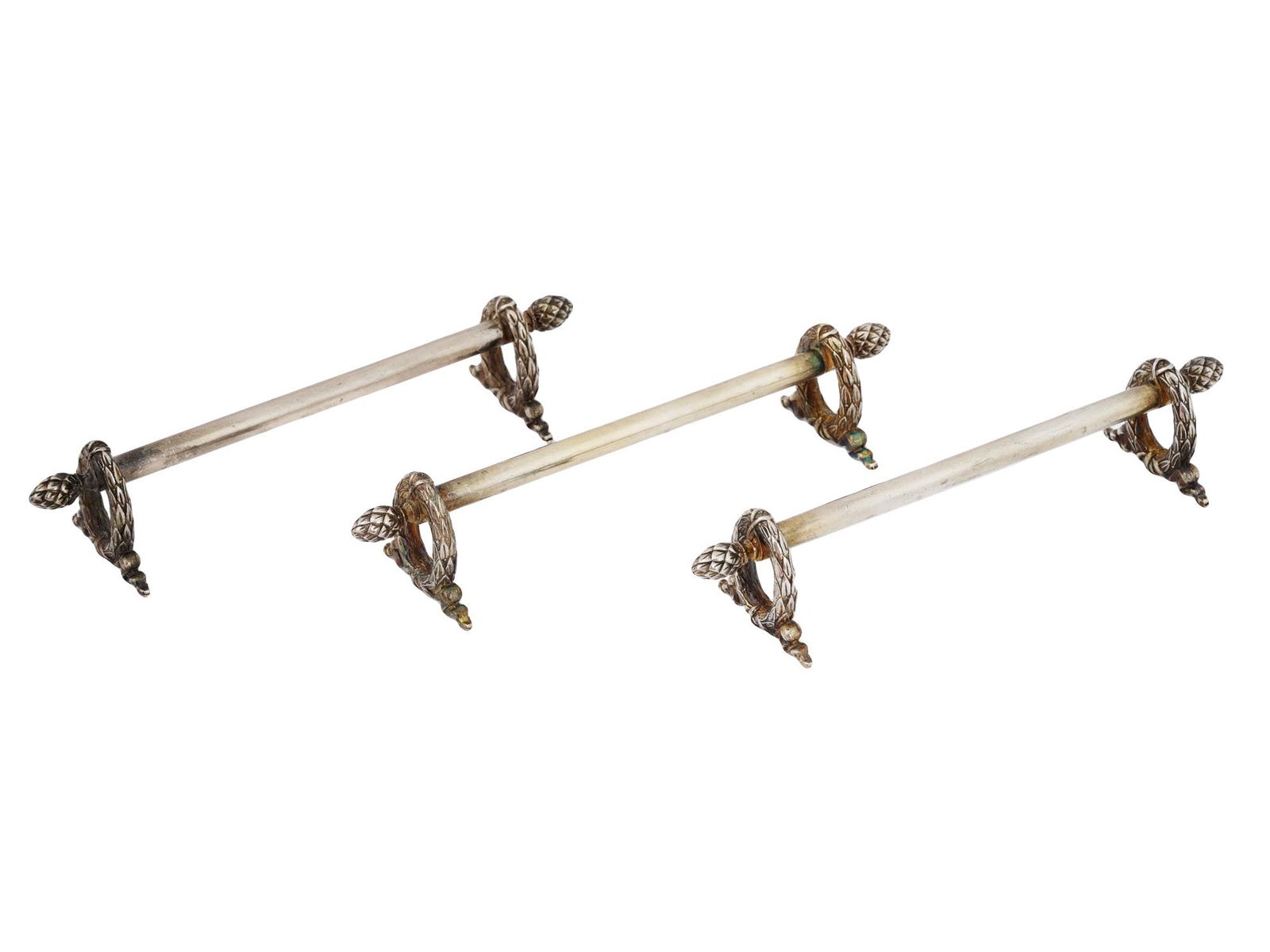 RUSSIAN SET OF 3 RUSSIAN 84 SILVER KNIFE RESTS (1 of 5)