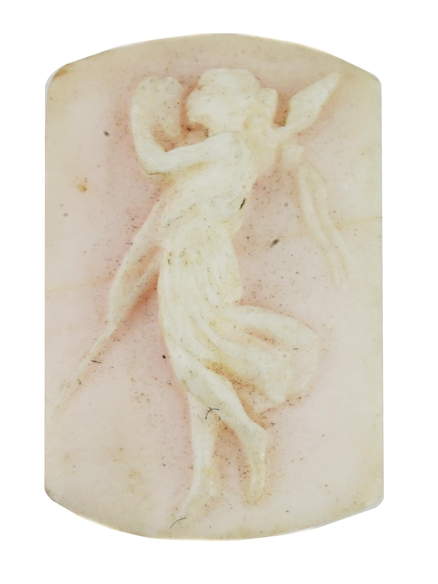 ANTIQUE ROMAN HAND CARVED CORAL RELIEF PLAQUE WITH LADY (1 of 3)