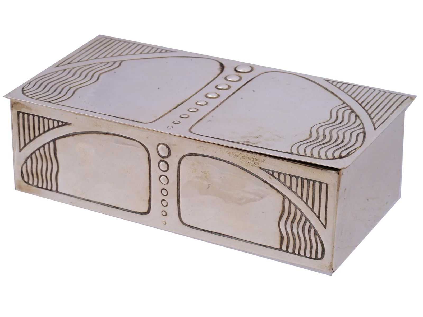 ANTIQUE GERMAN WMF WOODEN AND SILVER PLATED BOX (1 of 10)