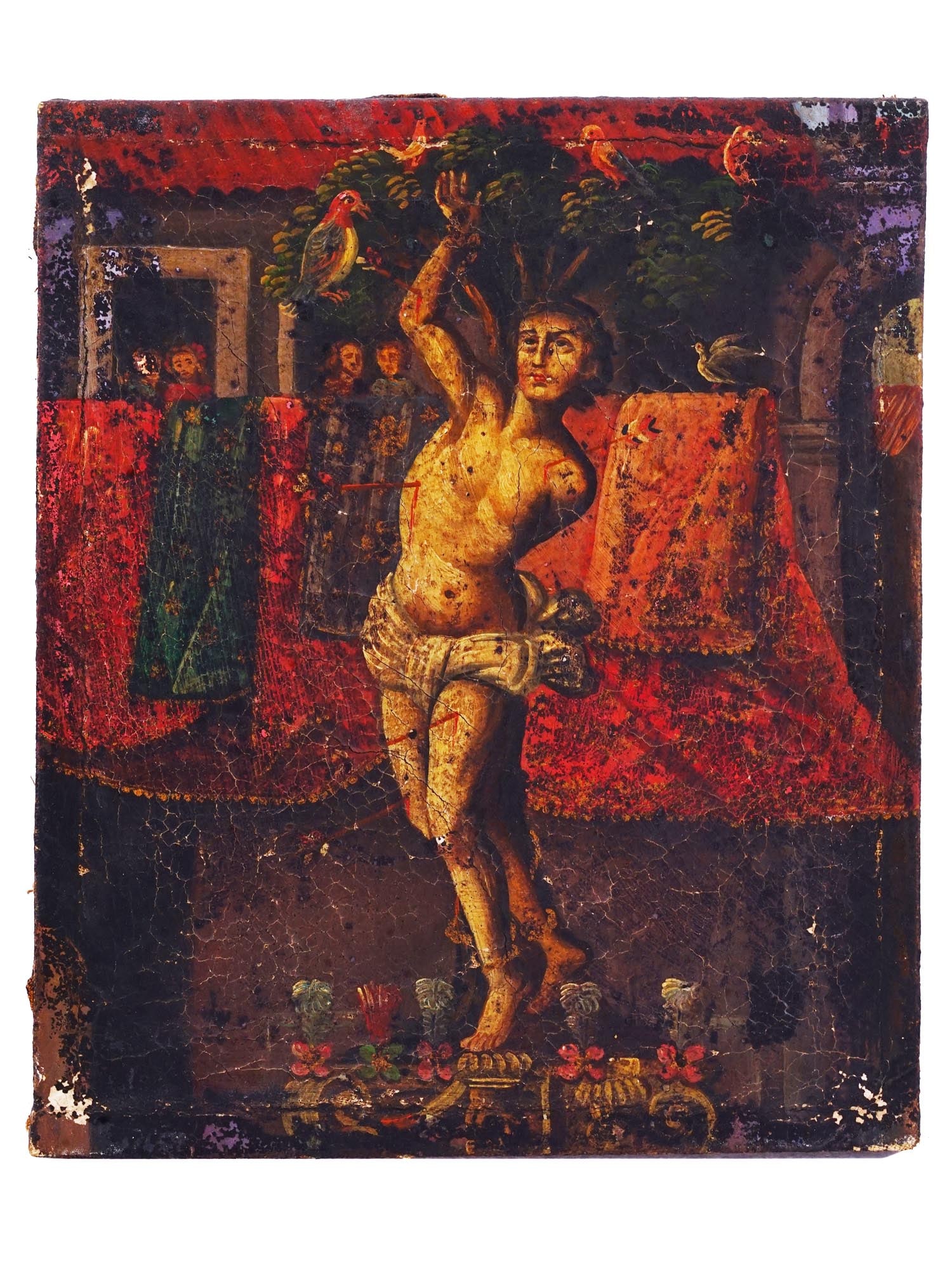 ANTIQUE 18TH C ITALIAN OIL PAINTING ST SEBASTIAN (1 of 6)