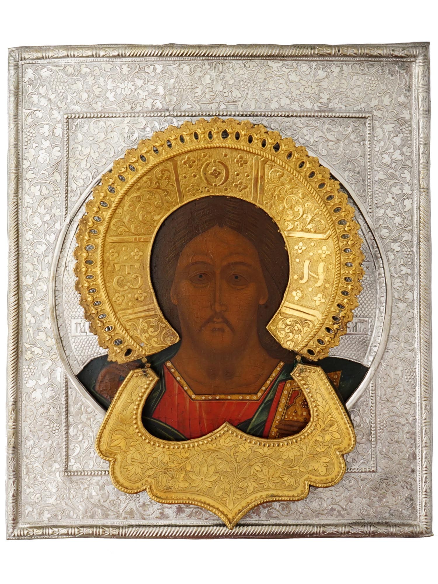 ANTIQUE RUSSIAN ORTHODOX ICON CHRIST PANTOCRATOR (1 of 7)