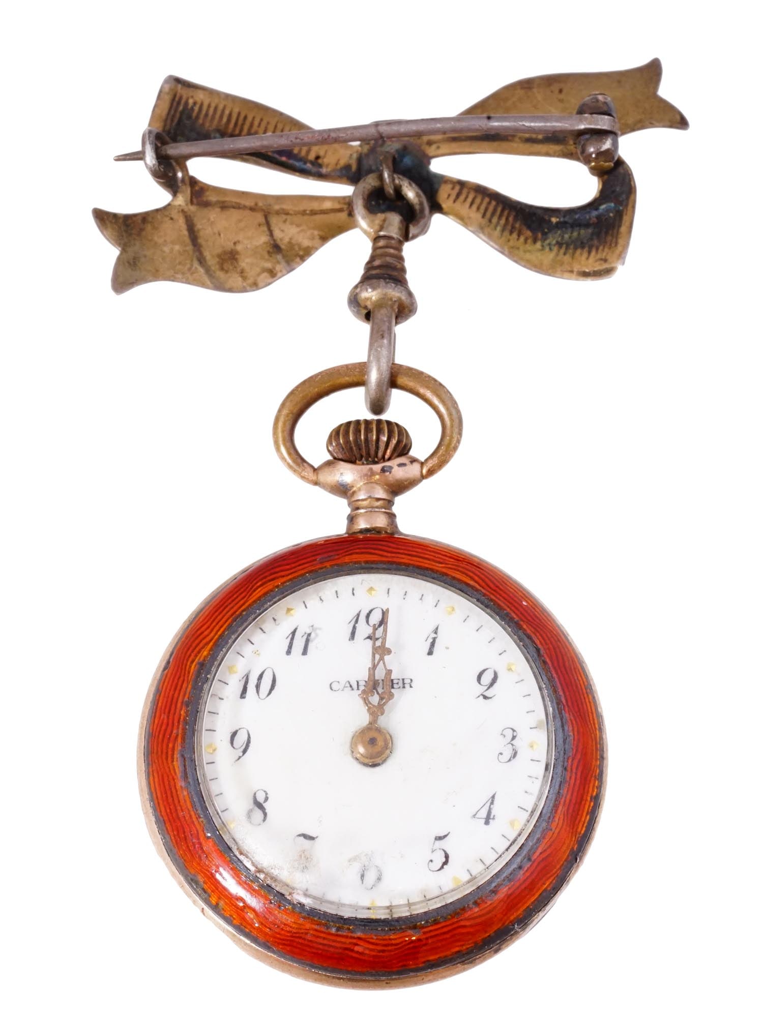 ANTIQUE CARTIER ENAMELED PENDANT POCKET WATCH (1 of 7)