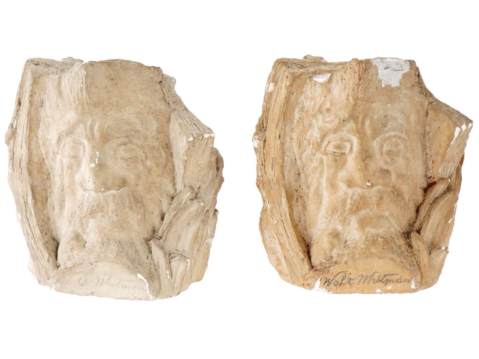 VINTAGE AMERICAN WALT WHITMAN SCULPTURED BOOKENDS (1 of 8)