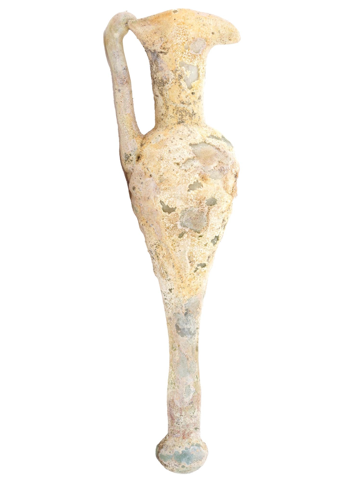 ANCIENT ARCHAEOLOGICAL ROMAN TALL GLASS JUG (1 of 5)