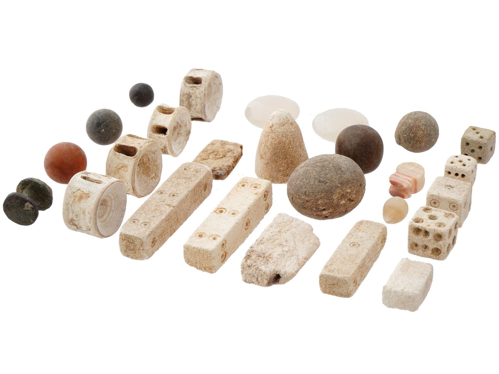 ANCIENT GAMBLING PIECES CRAFTED FROM STONE AND GLASS (1 of 3)